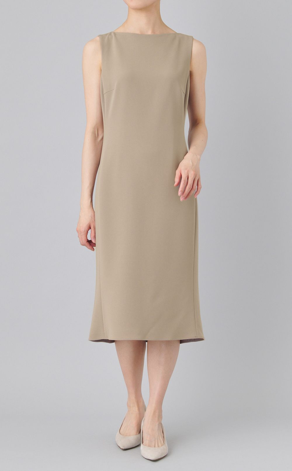 トリアセテートミディワンピース