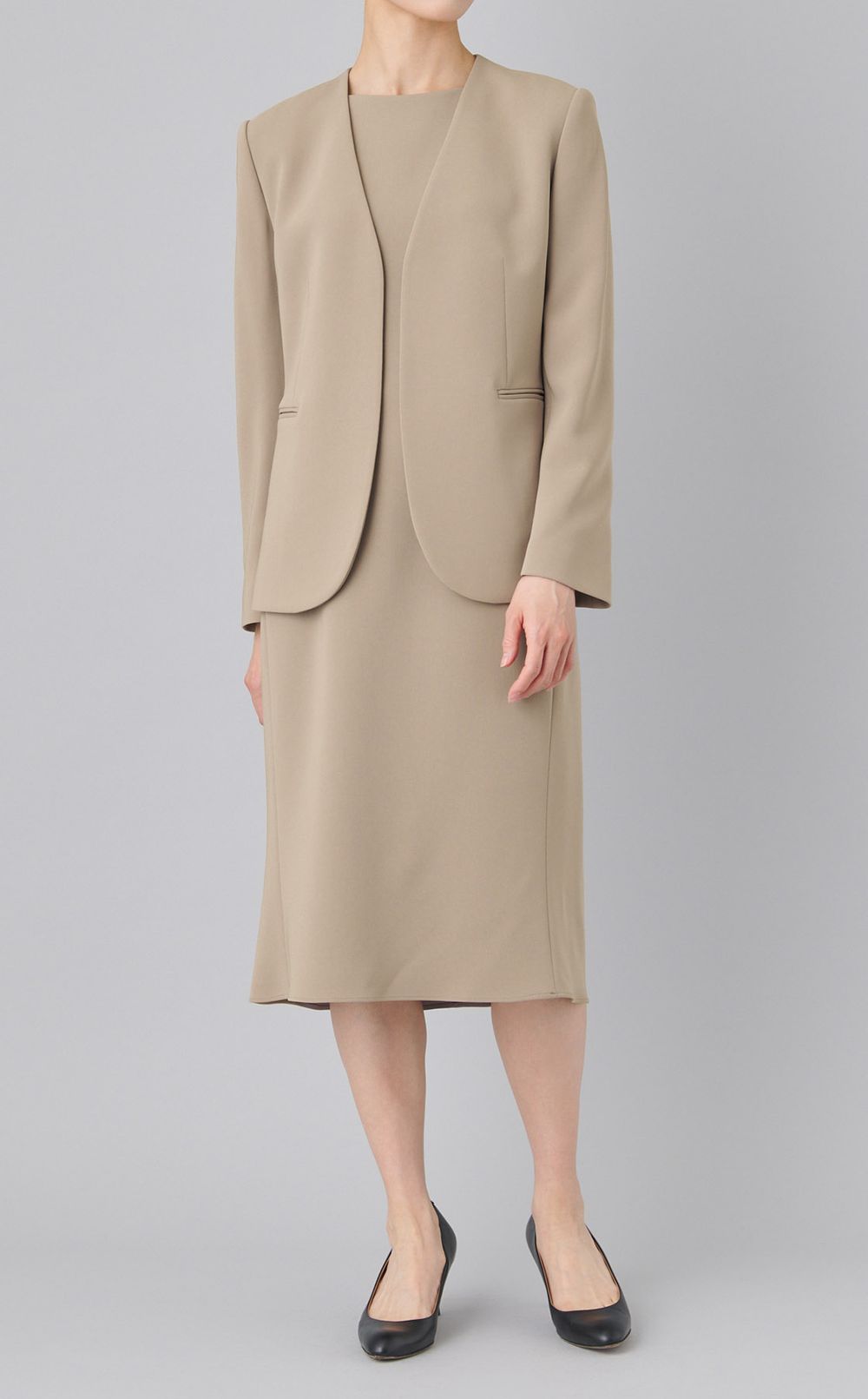 トリアセテートミディワンピース