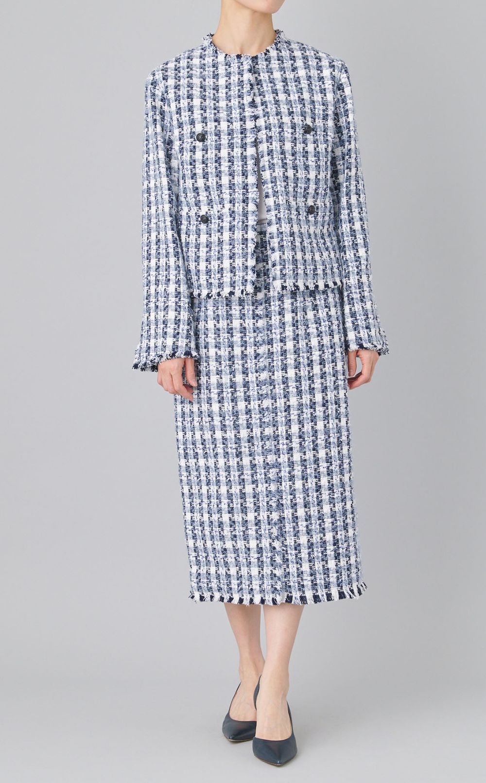 ファンシーツイード Iラインスカート