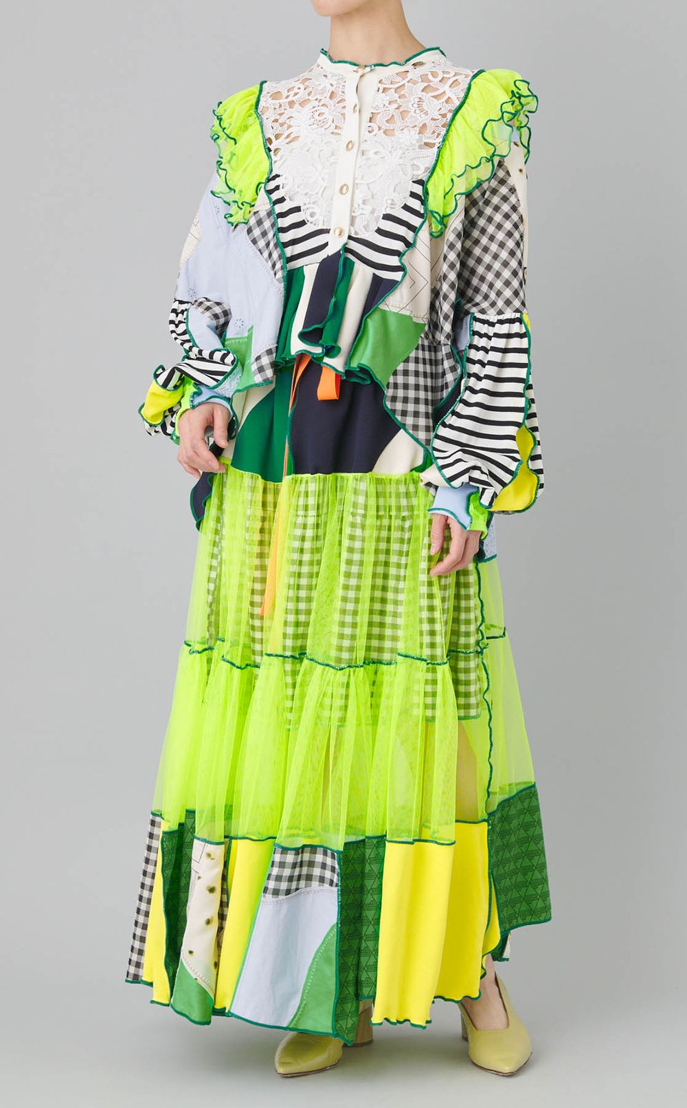 【reADdress】フラワーレースパッチワークブラウス