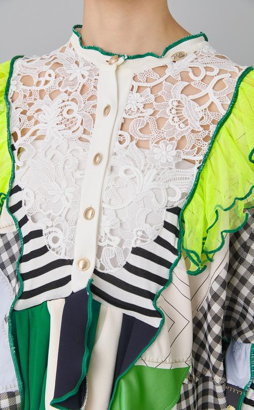 【reADdress】フラワーレースパッチワークブラウス