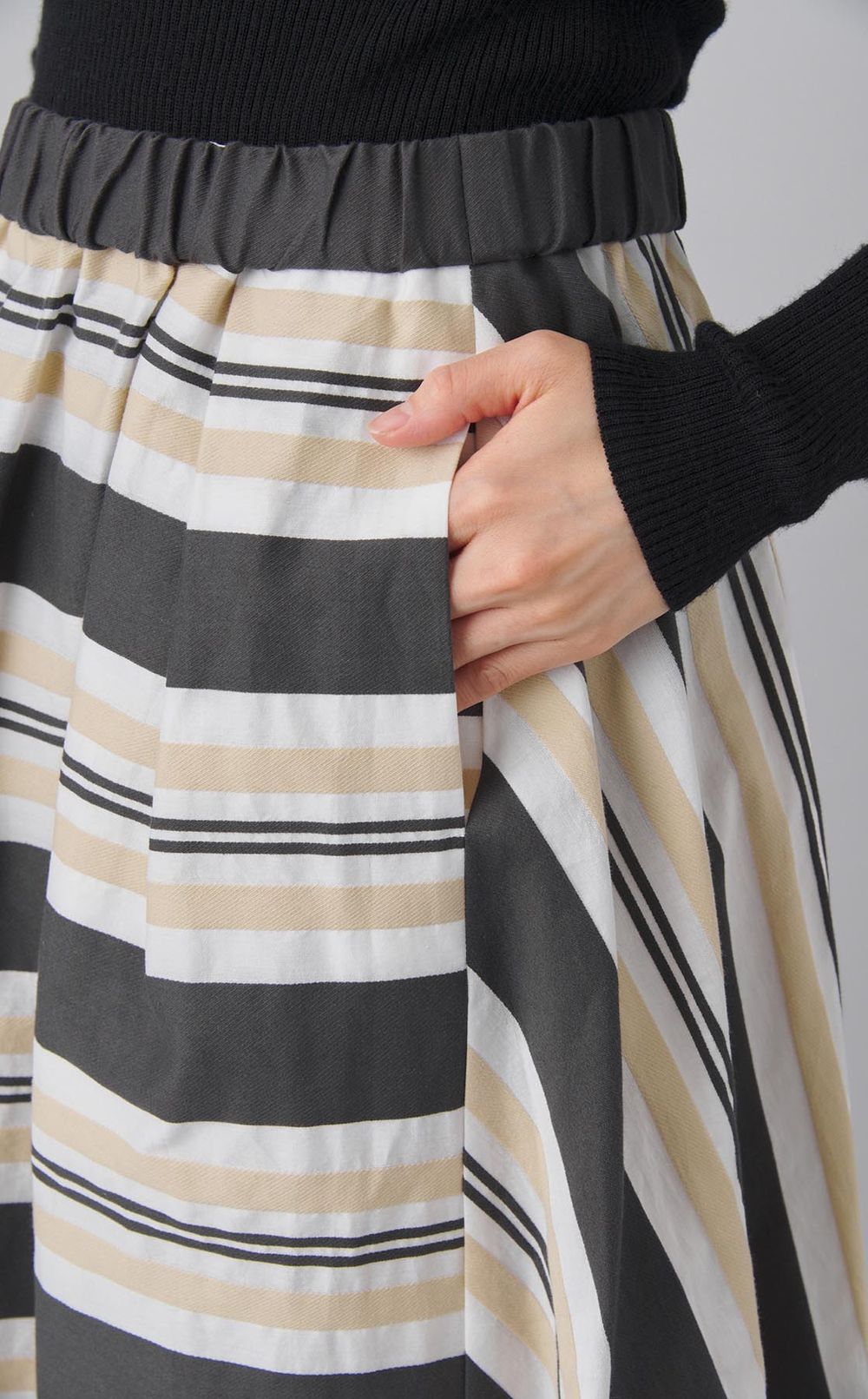 ビッグストライプフレアスカート
