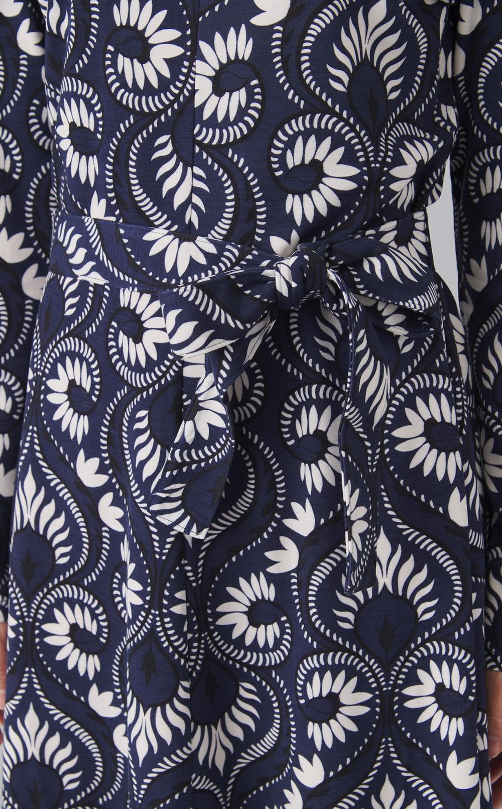 プリントベルテッドジャージワンピース