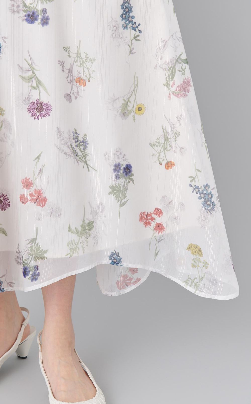 フラワープリントボウタイワンピース