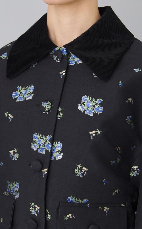 フラワージャガードショート丈ブルゾン