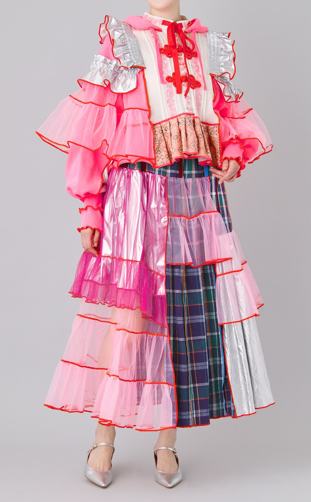 【reADdress】チュール切替フレアスカート