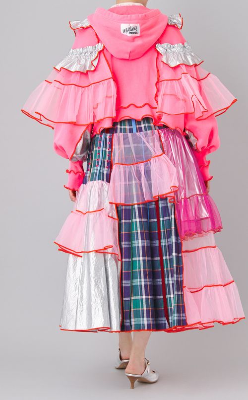 【reADdress】チュール切替フレアスカート