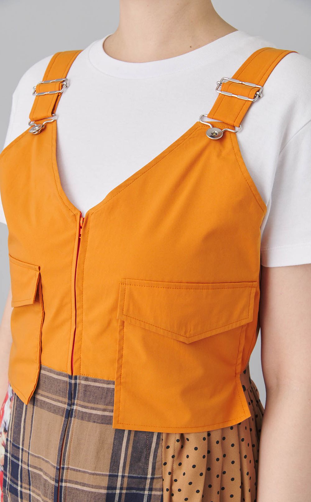 【reADdress】パッチワークジャンパースカート