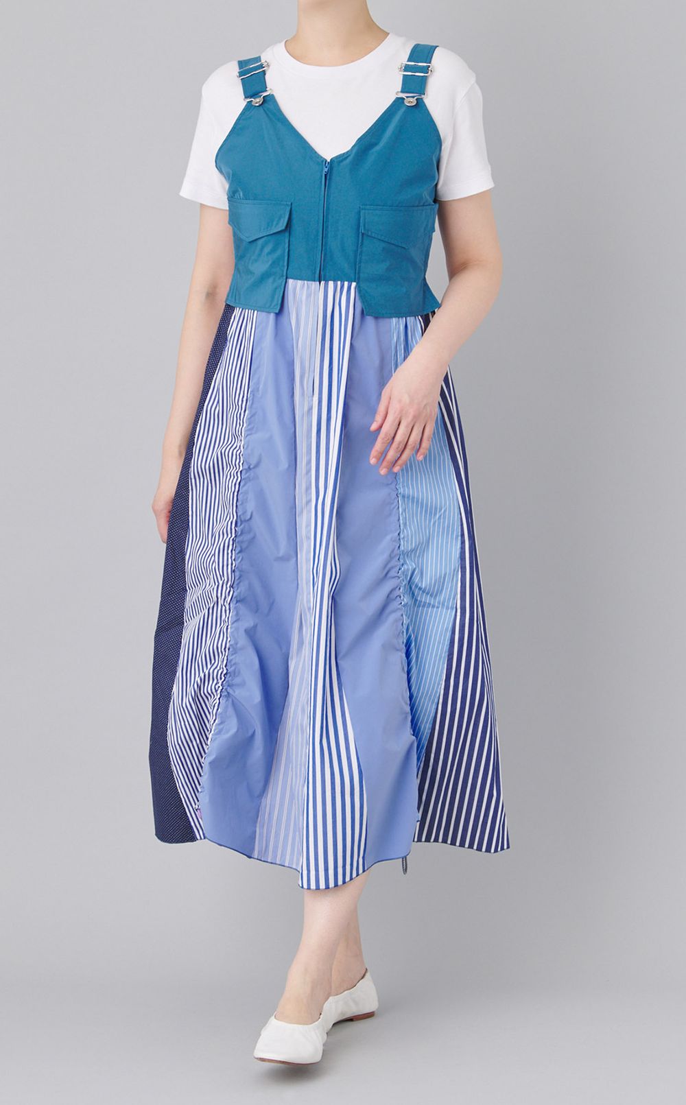 【reADdress】パッチワークジャンパースカート