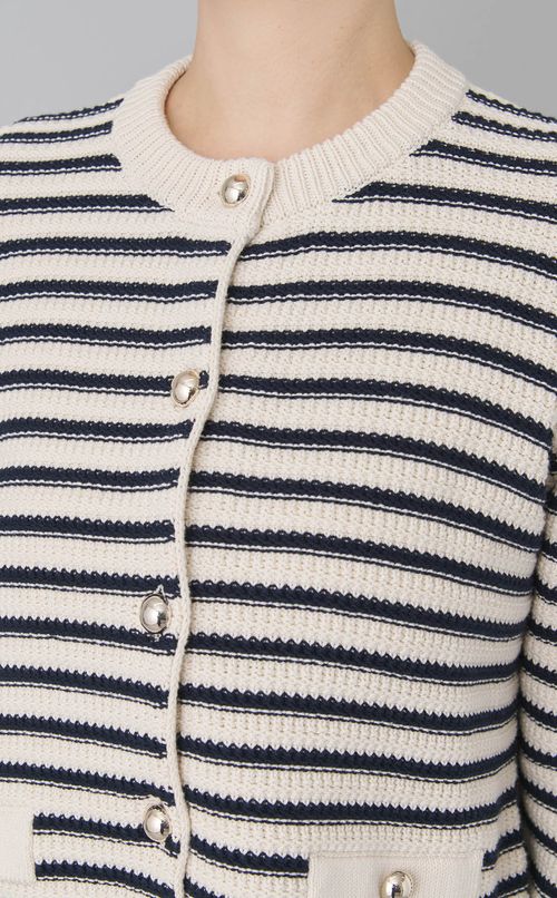 コットンボーダーニットカーディガン