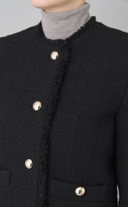 ウールツイードノーカラージャケット