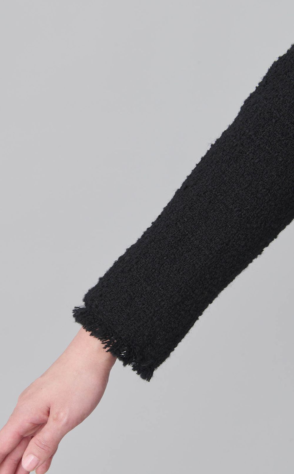 ウールツイードノーカラージャケット