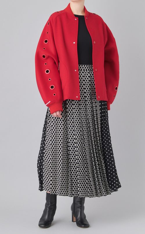 ハトメスリーブウールブルゾン