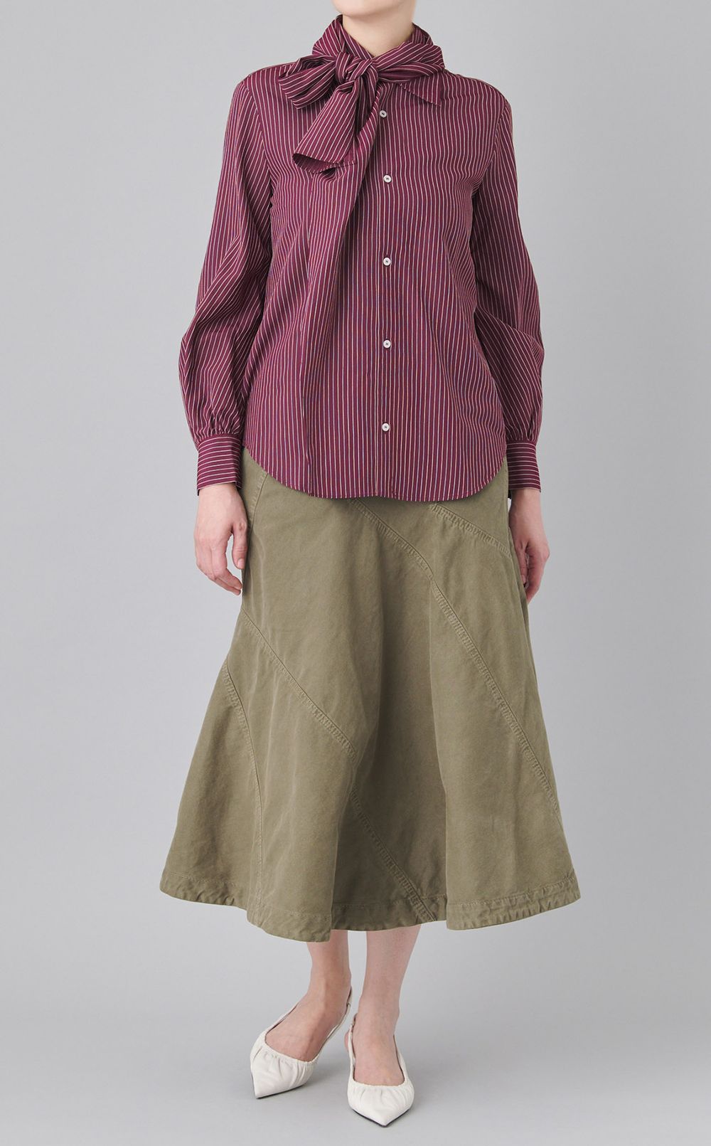 コットンバイアスミディスカート