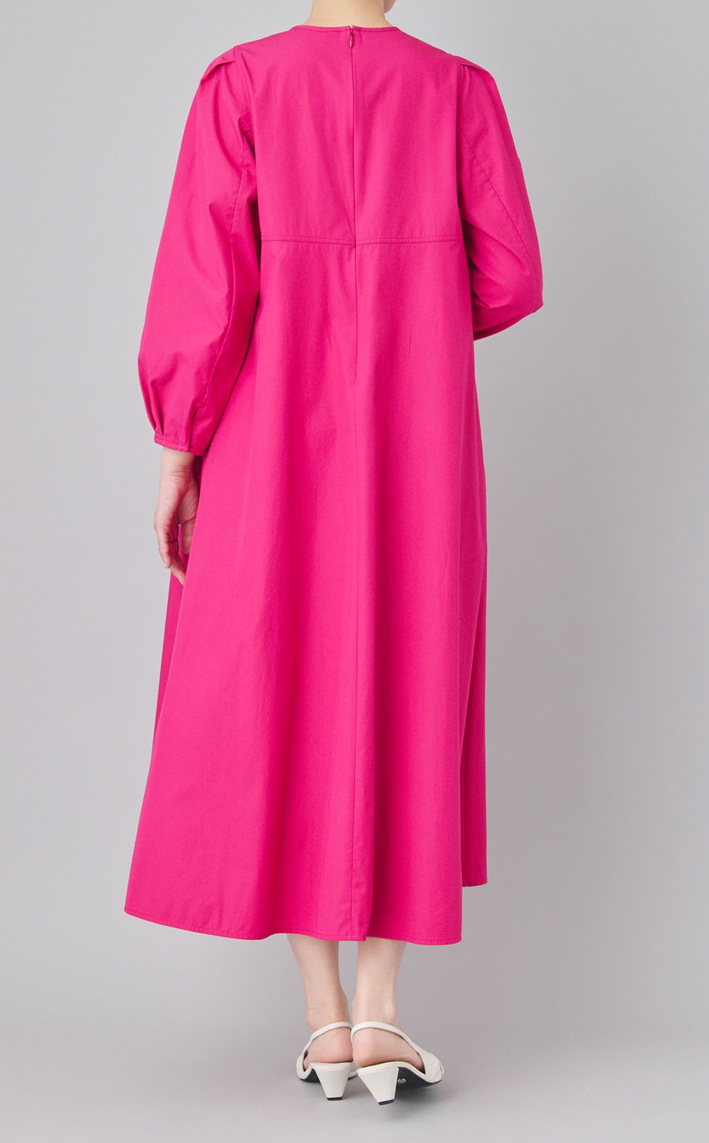 モールスキンギャザーフレアワンピース