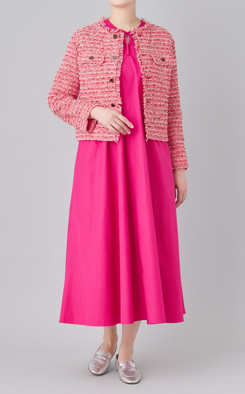 ツイードモクノーカラージャケット