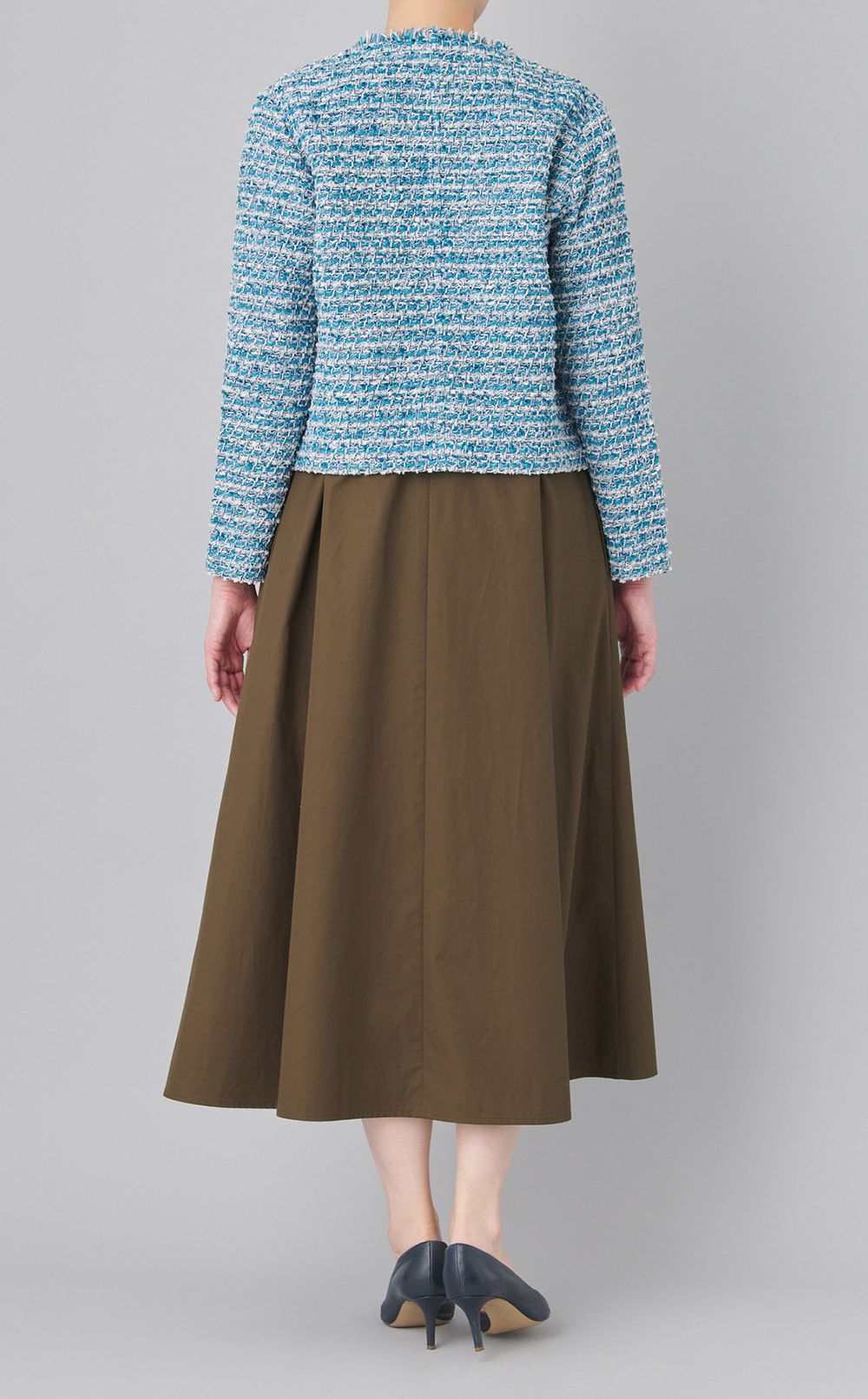 ツイードモクノーカラージャケット