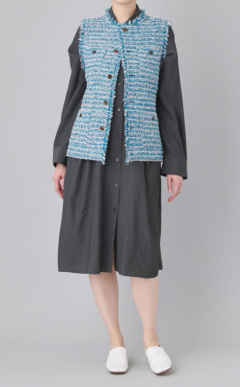 ツイードモクノーカラージレ