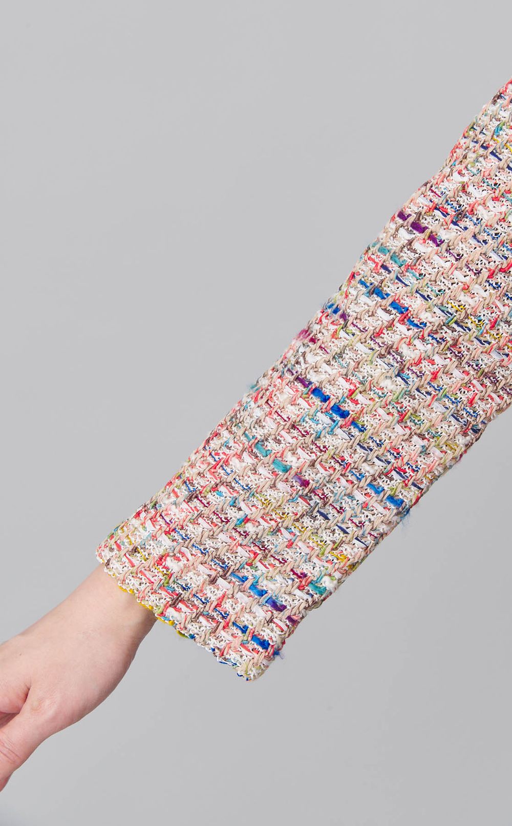 マルチカラーツイードジップブルゾン