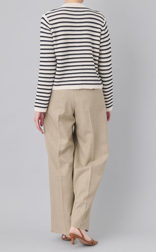ストライプダブルタックテーパードパンツ