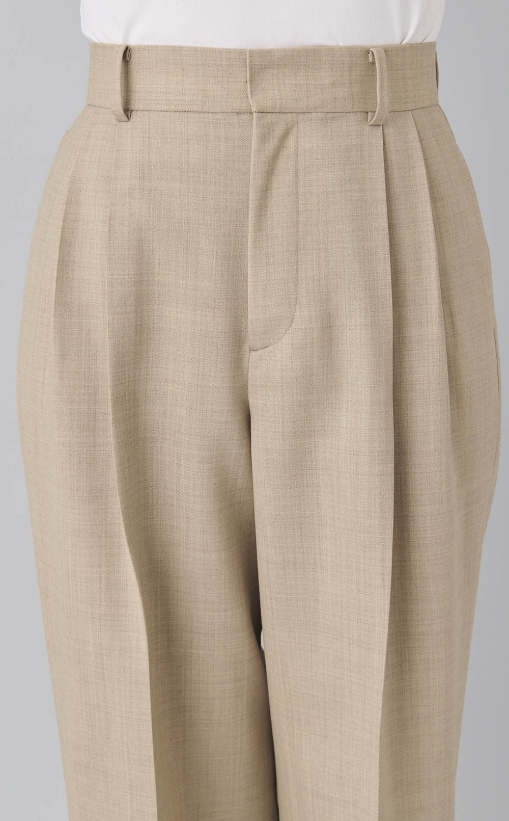 ストライプダブルタックテーパードパンツ