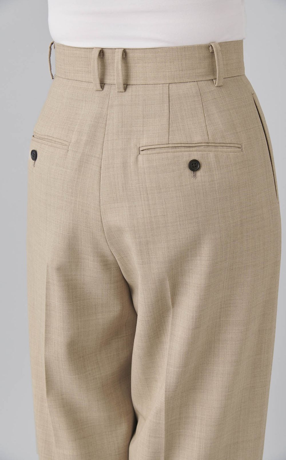 ストライプダブルタックテーパードパンツ