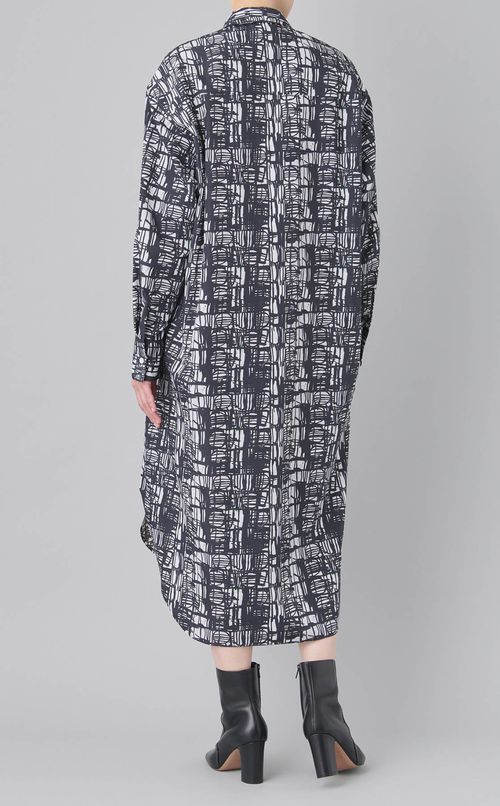 アートプリントシャツワンピース