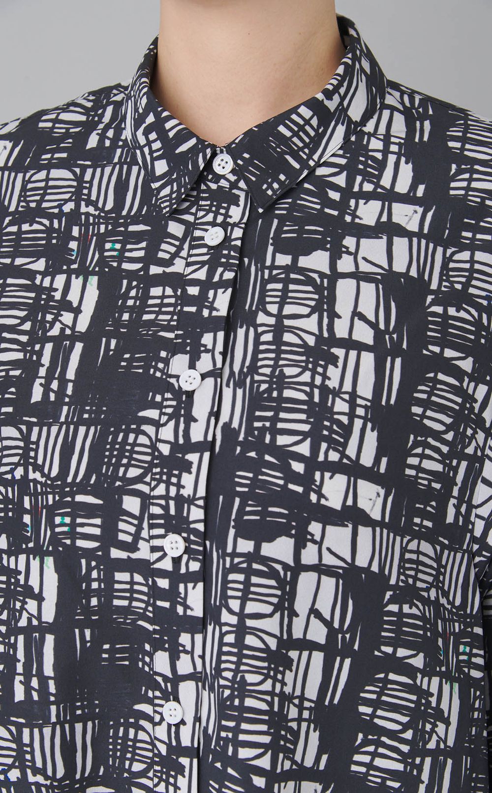 アートプリントシャツワンピース