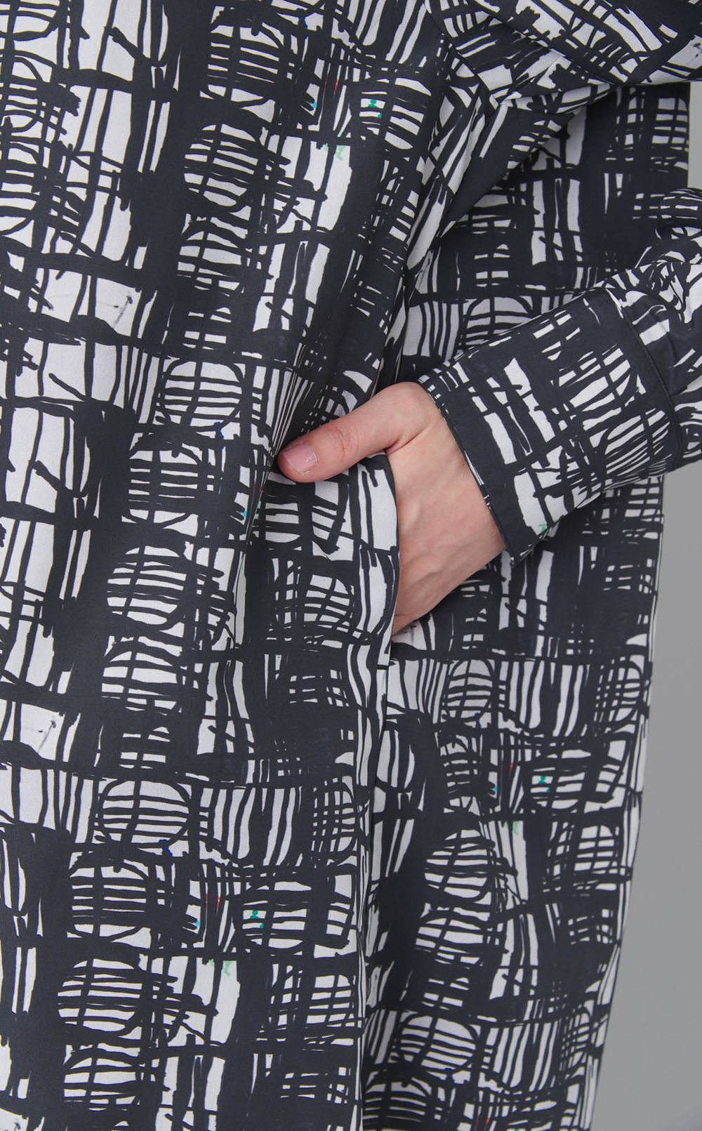 アートプリントシャツワンピース