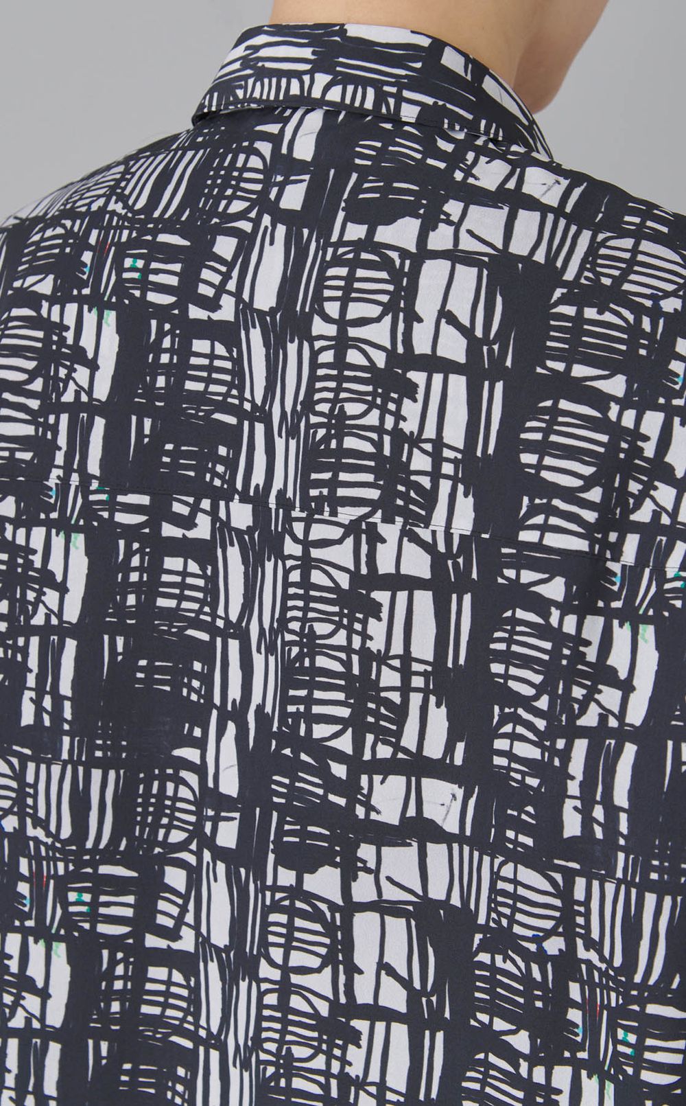 アートプリントシャツワンピース