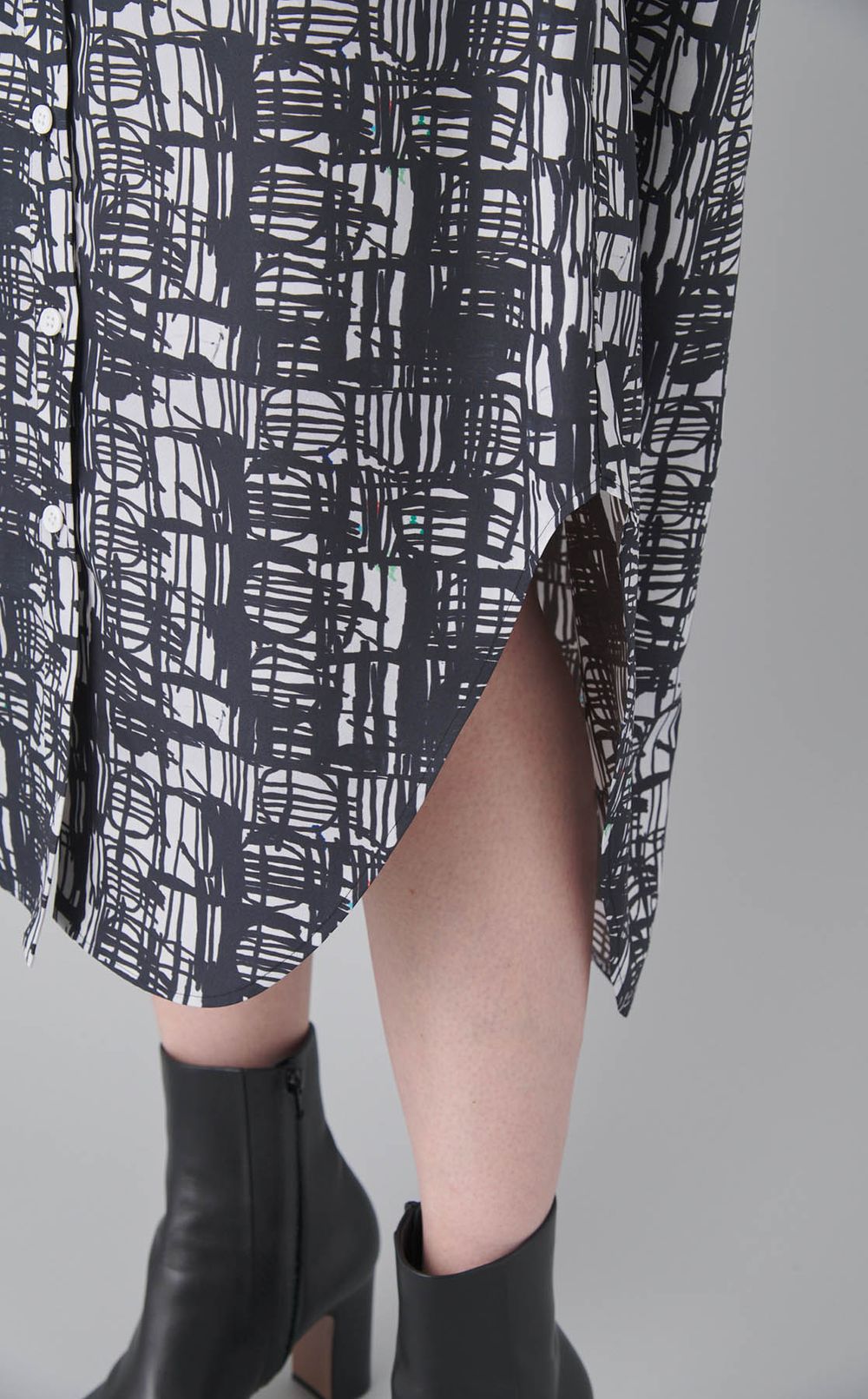 アートプリントシャツワンピース