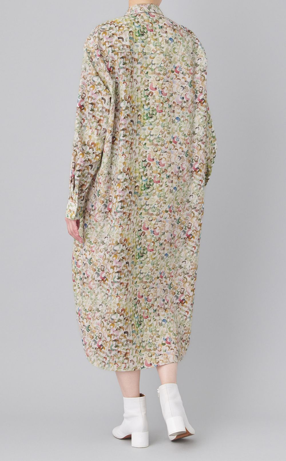 アートプリントシャツワンピース