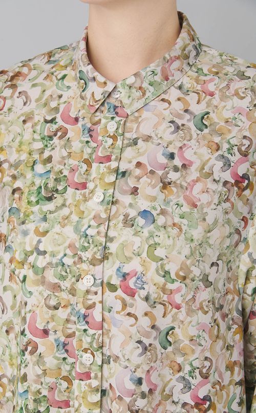 アートプリントシャツワンピース