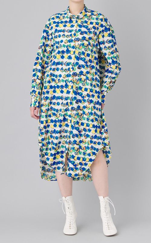 アートプリントシャツワンピース