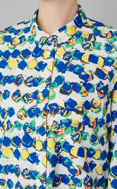 アートプリントシャツワンピース