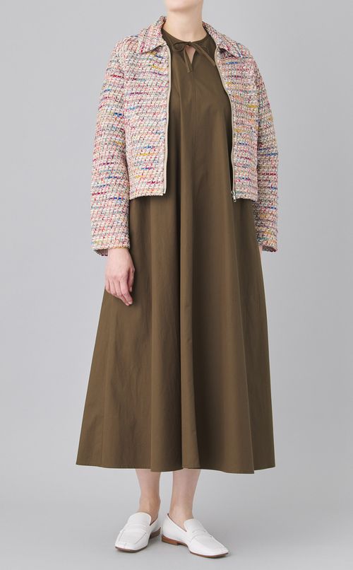 モールスキンギャザーフレアワンピース