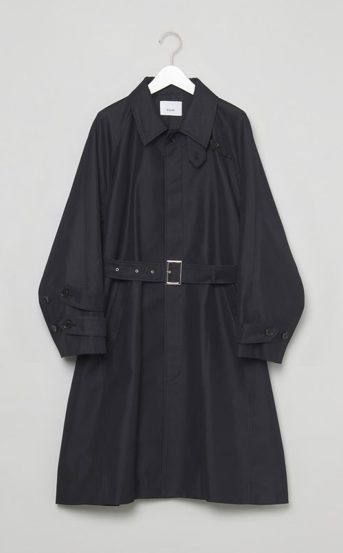 バイカラーステンカラーコート