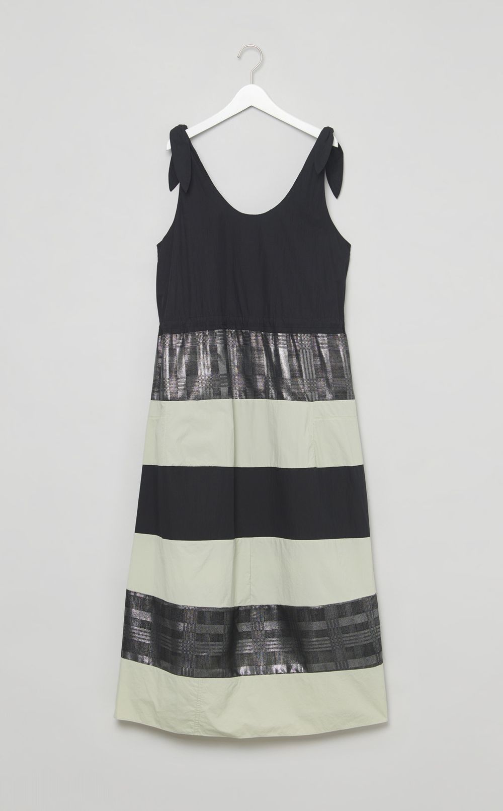 【reADdress】パッチワークノットショルダーワンピース