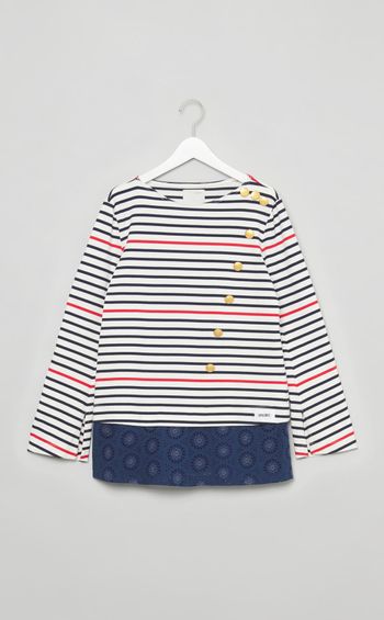 【reADdress】レースヘムボーダーカットソー