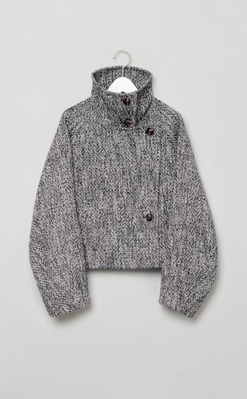 スタンドカラーショートコート