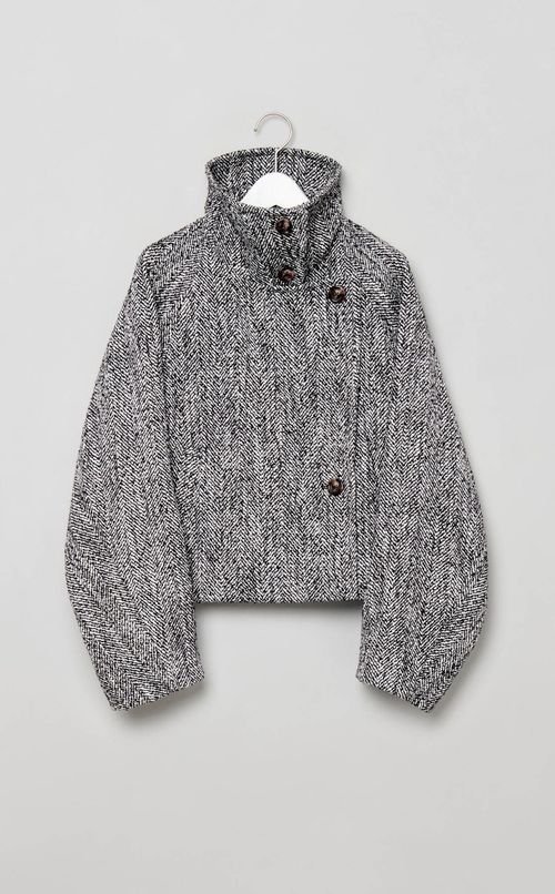 スタンドカラーショートコート