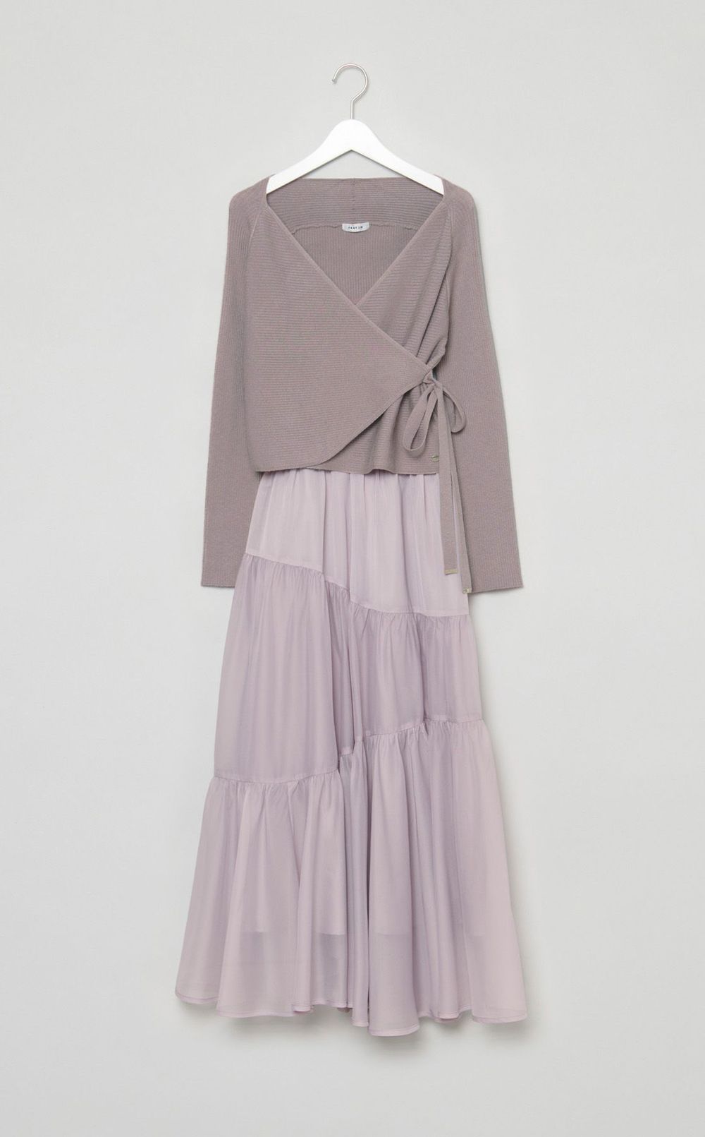 カシュクールティアードワンピース