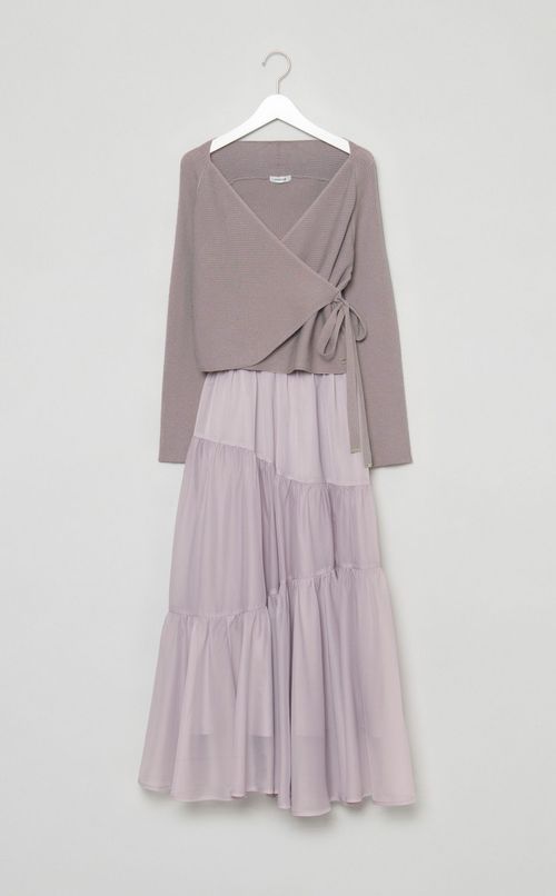 カシュクールティアードワンピース