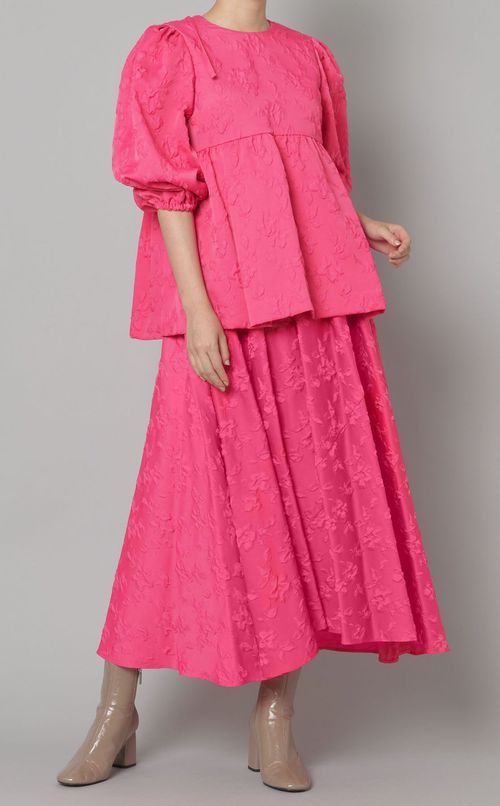 フラワージャガードブラウス