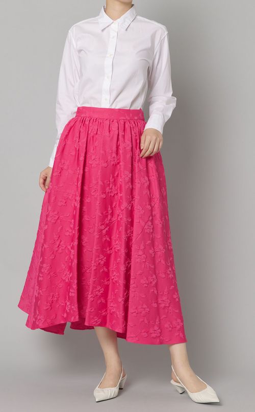 フラワージャガードフレアスカート