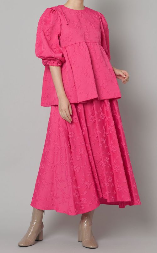 フラワージャガードフレアスカート