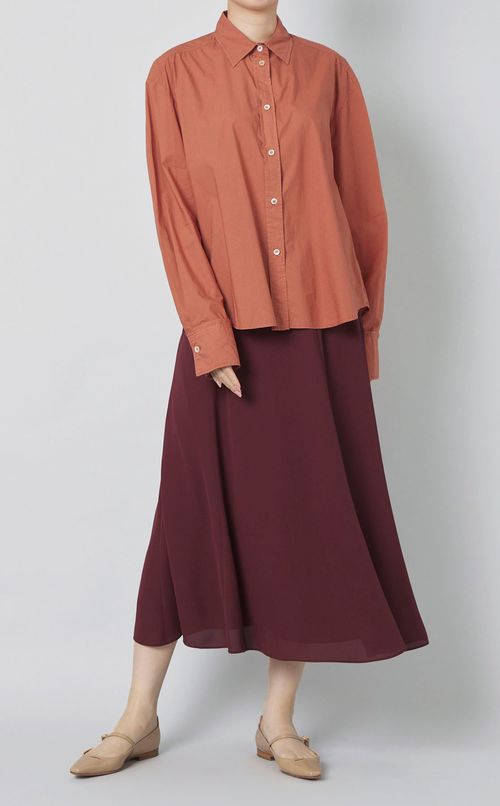 コットンショート丈ソリッドブラウス