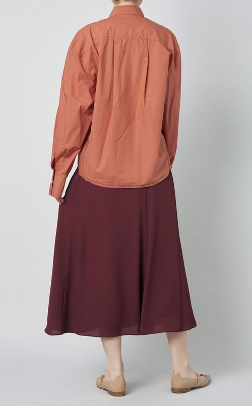 コットンショート丈ソリッドブラウス