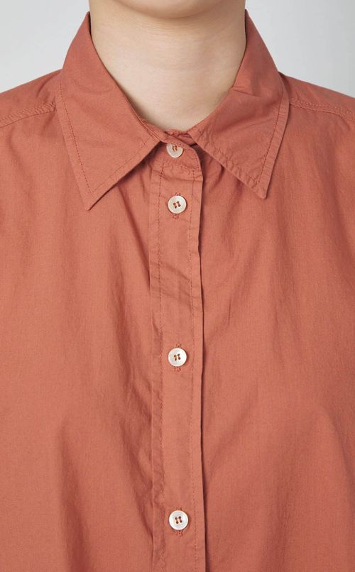 コットンショート丈ソリッドブラウス