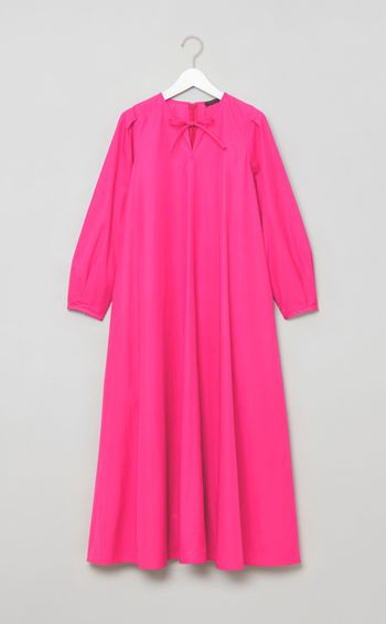 モールスキンギャザーフレアワンピース